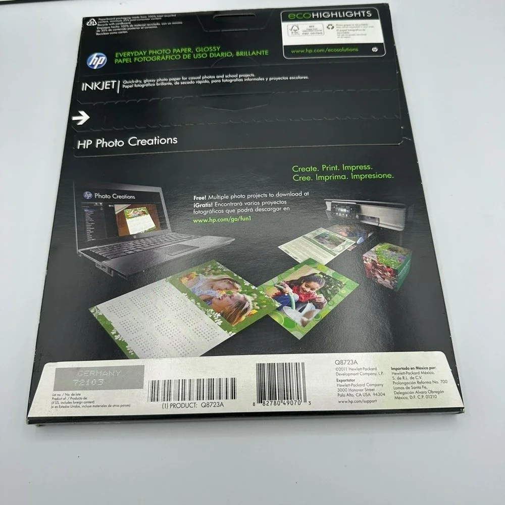 HP Printer Photo Paper Q8723A Glossy 2 Packages Of 50 Sheets Inkjet Germany New